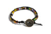 Leather Wrap Bracelet with Chevron Beads