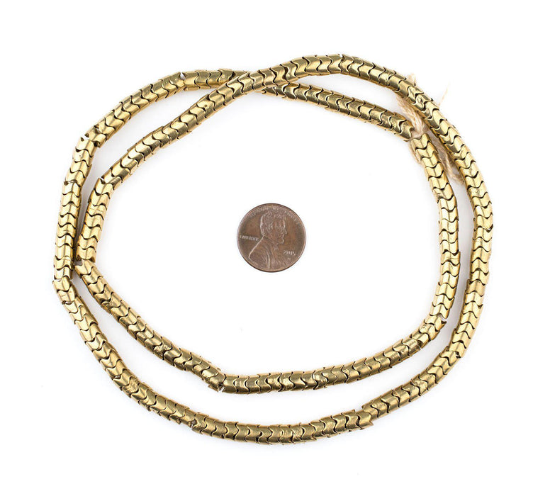 Brass Interlocking Snake Beads (6mm) - The Bead Chest