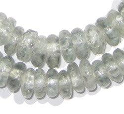 Grey Mist Rondelle Recycled Glass Beads - The Bead Chest