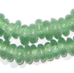 Light Green Rondelle Recycled Glass Beads - The Bead Chest