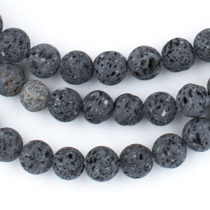 Grey Volcanic Lava Beads (8mm)