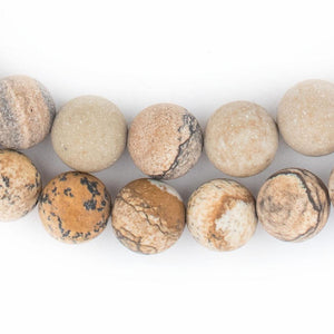 Round Matte Picture Jasper Beads (10mm)