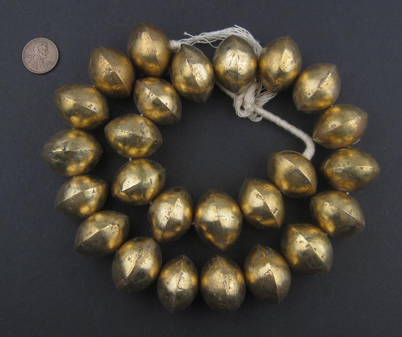 Mali Brass Bicone Beads (20x26mm) - The Bead Chest