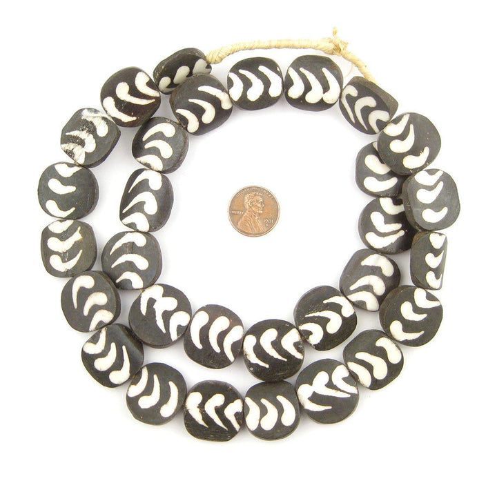 Arrow Design Batik Bone Beads (Circular) - The Bead Chest