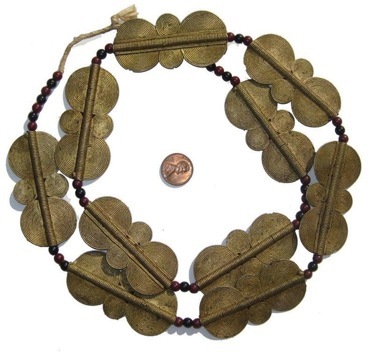 Double Sun Brass Baule Beads (65x34mm) - The Bead Chest