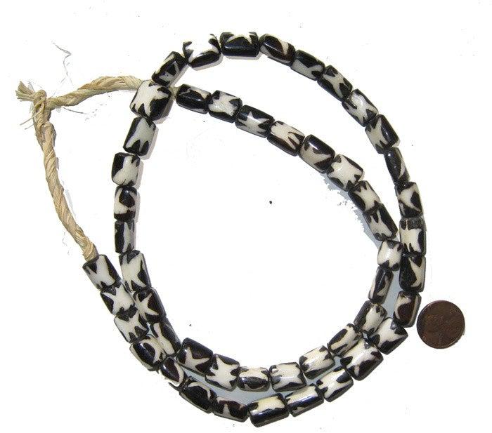 Star Design Batik Bone Beads (Small) - The Bead Chest