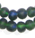 Blue Green Swirl Recycled Glass Beads (18mm) - The Bead Chest