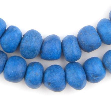 Deep Blue Moroccan Pottery Beads (12mm) - The Bead Chest
