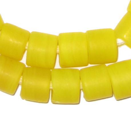 Yellow Recycled Glass Beads (Tabular) - The Bead Chest