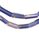Antique Blue Elongated Chevron Beads (Long Strand) - The Bead Chest