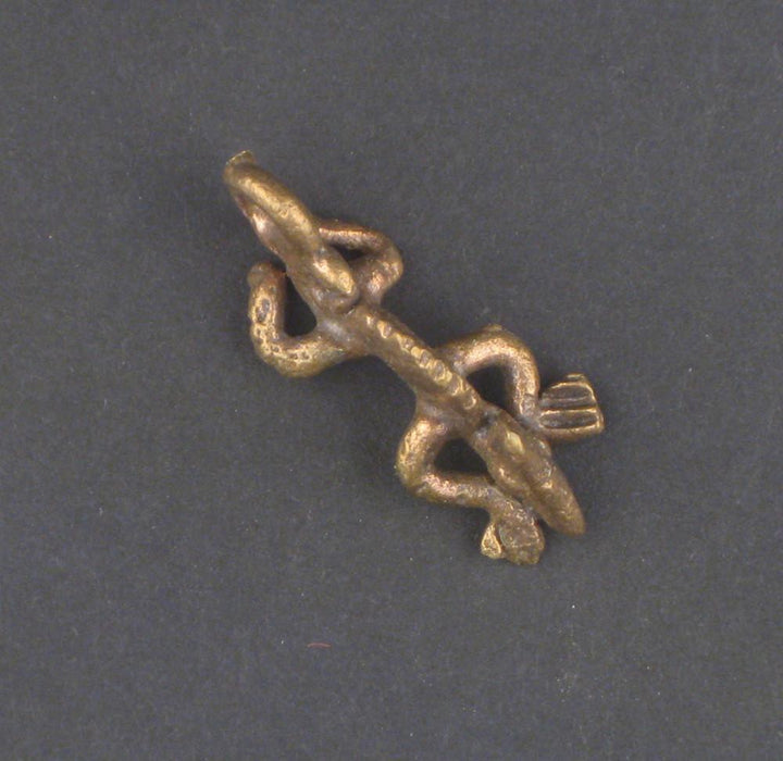 Gecko Brass Pendant from Africa - The Bead Chest