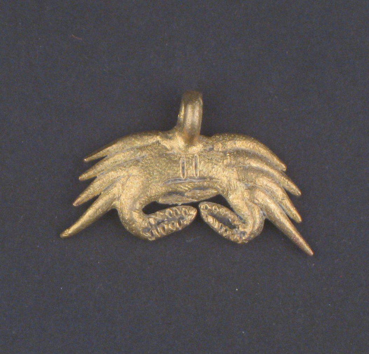 Crab Brass Pendant from Africa - The Bead Chest