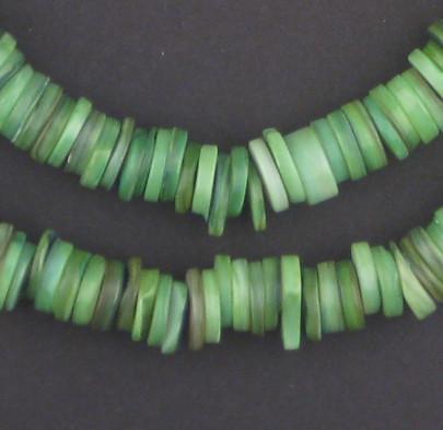 Fern Green Moroccan Heishi Shell Beads - The Bead Chest