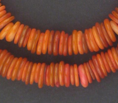 Saffron Red Moroccan Heishi Shell Beads - The Bead Chest