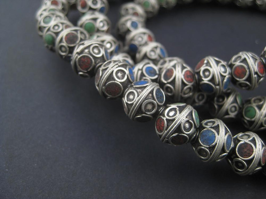 Tri-color Enamel Berber Bicone Beads (Set of 10) - The Bead Chest