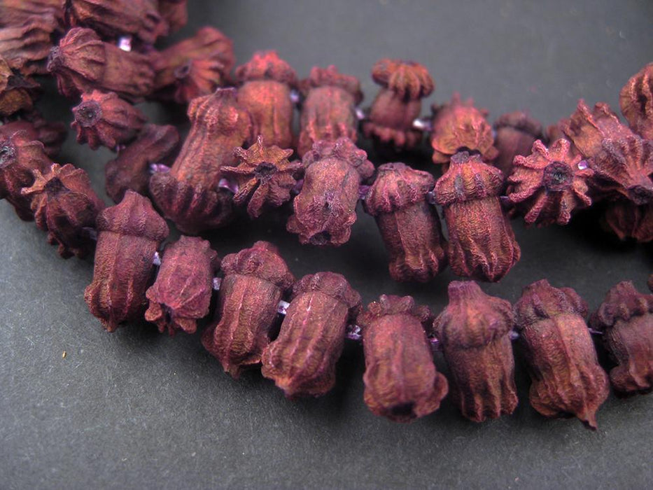Purple Clove-Shaped Moroccan Eucalyptus Beads - The Bead Chest