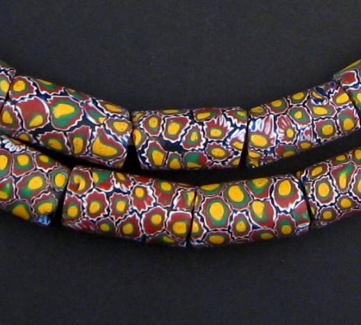 Jumbo Antique Matching Venetian Millefiori African Trade Beads (Long Strand) - The Bead Chest