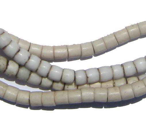 Old White Kenya Turkana Beads - The Bead Chest