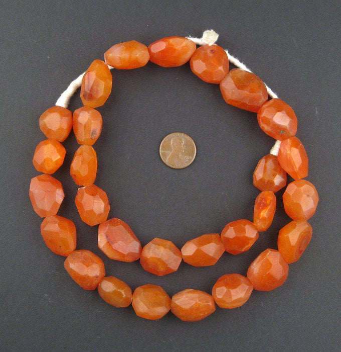 Faceted Authentic African Carnelian Beads - The Bead Chest