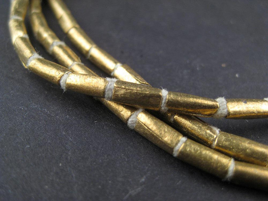 Brass Ethiopian Tube Beads (7x3mm) - The Bead Chest