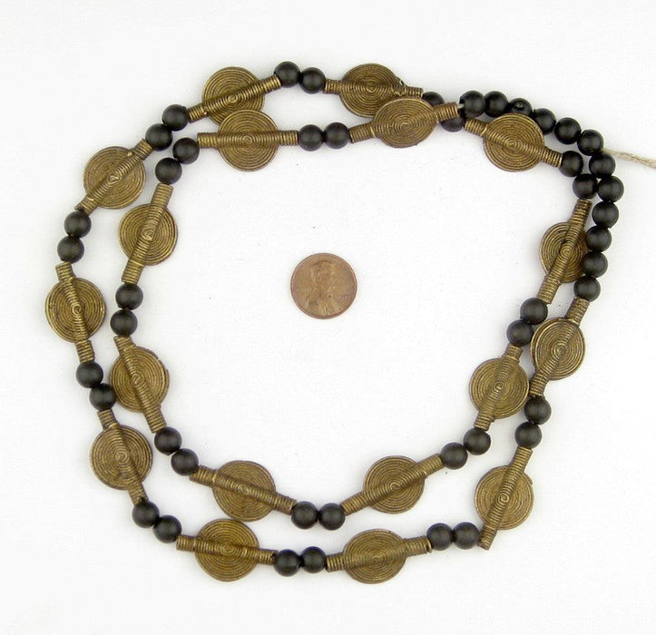 Smooth Sun Design Brass Baule Beads (14mm) - The Bead Chest