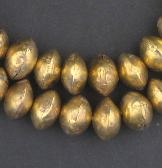 Mali Brass Bicone Beads (12x15mm) - The Bead Chest