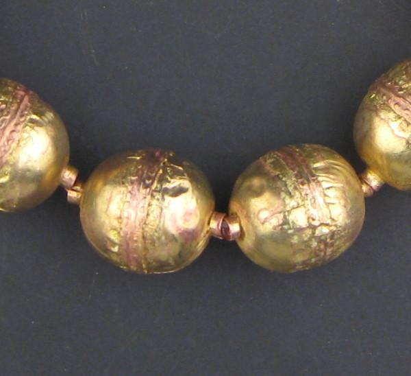 Jumbo Artisanal Ethiopian Brass Beads (Strand) - The Bead Chest