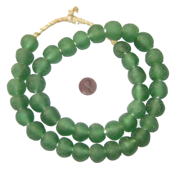 Light Green Recycled Glass Beads (18mm) - The Bead Chest