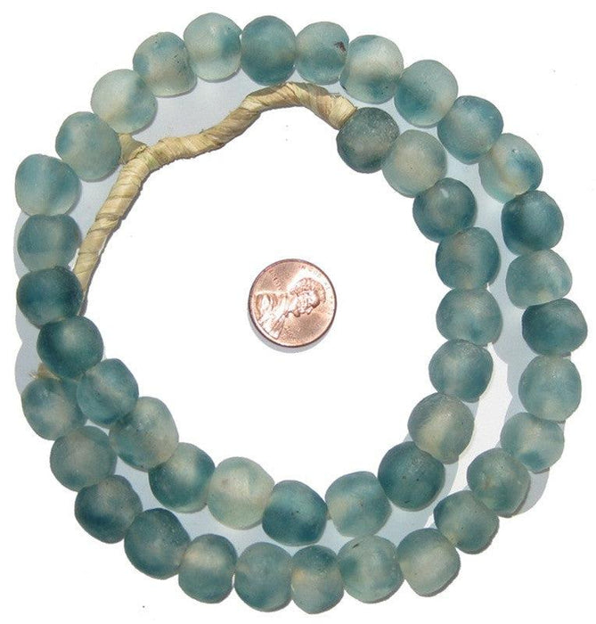 Blue Wave Marine Recycled Glass Beads (14mm) - The Bead Chest