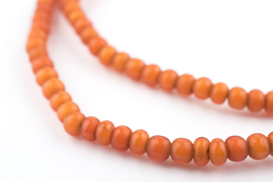 Orange White Heart Beads (4mm) - The Bead Chest