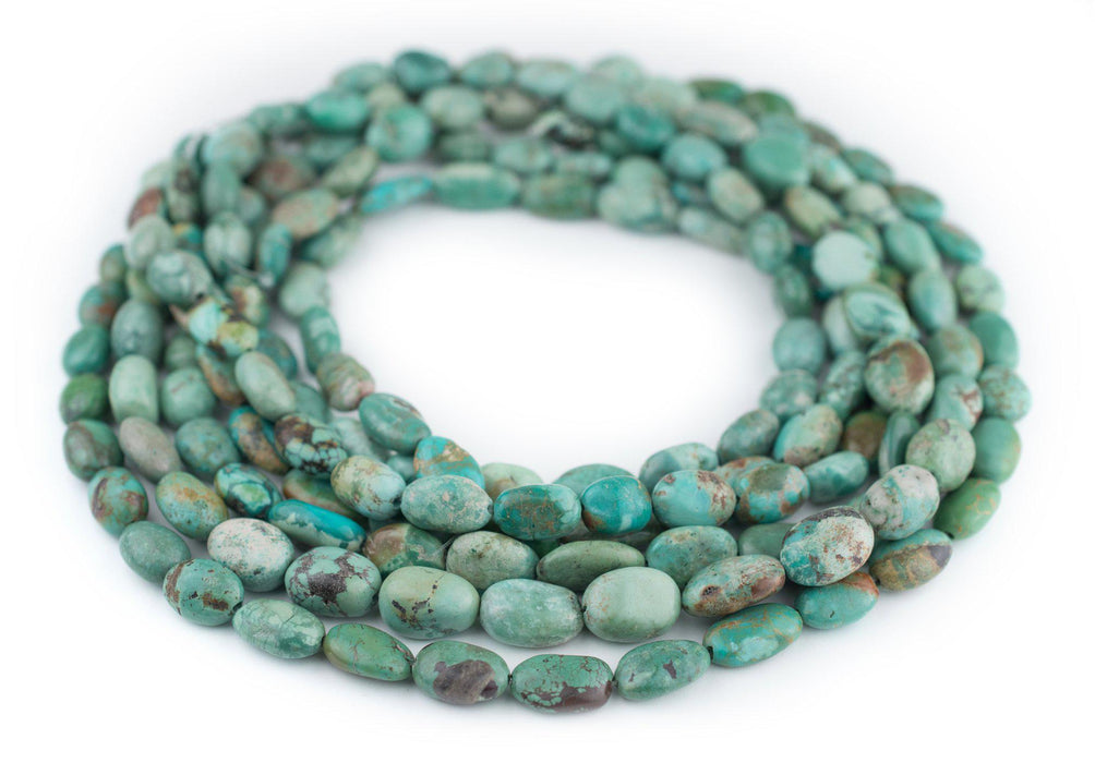 Aqua Turquoise Stone Oval Beads (14x8mm) - The Bead Chest