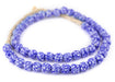 Blue & White Fused Recycled Glass Beads (11mm) - The Bead Chest