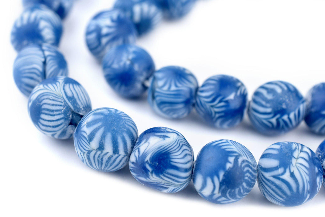 Round Blue Millefiori Beads (12mm) - The Bead Chest