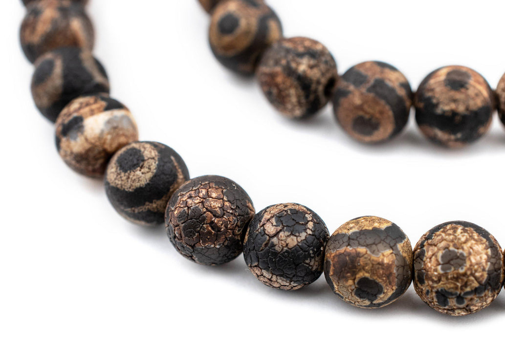Antiqued Round Tibetan Agate Beads (10mm) - The Bead Chest
