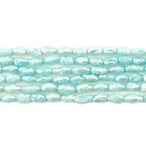 Pastel Blue Vintage Japanese Rice Pearl Beads (4mm)