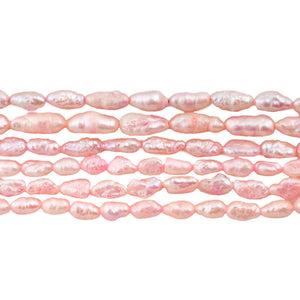 Carnation Pink Vintage Japanese Rice Pearl Beads (4mm)