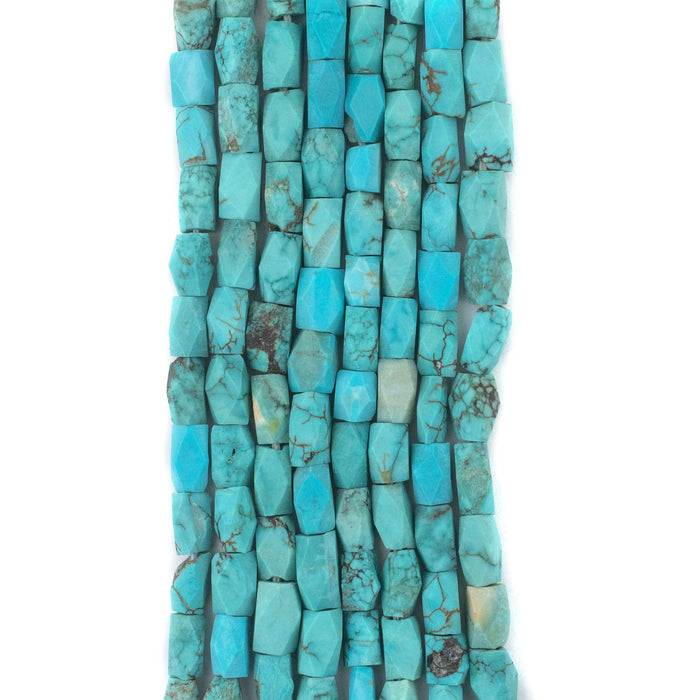Faceted Turquoise Stone Beads (6x4mm) - The Bead Chest