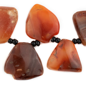 Carnelian Medallion Spade Stone Beads (17-27mm)