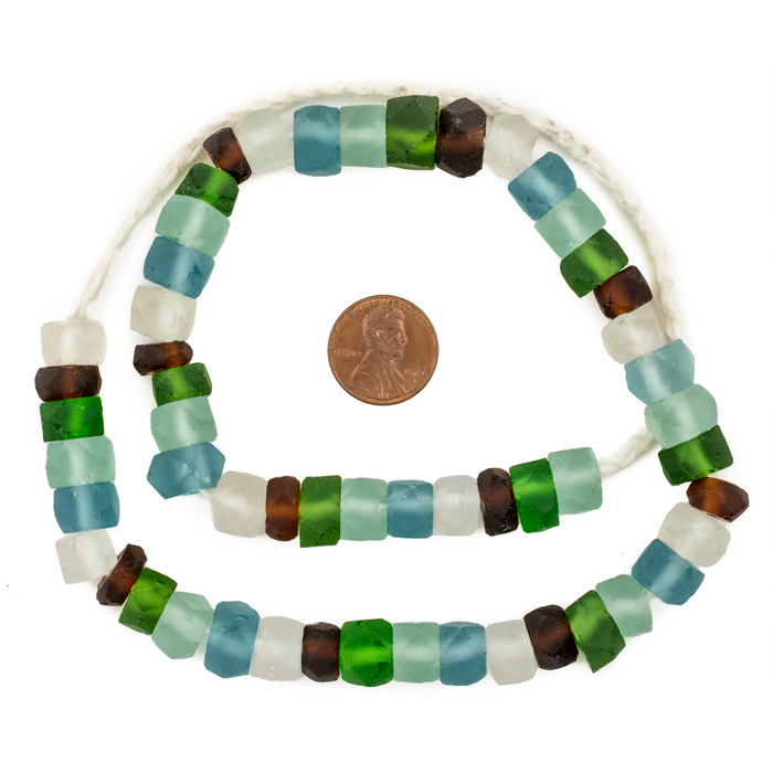 Earth Mix Faceted Recycled Java Sea Glass Beads - The Bead Chest