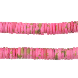 Tourmaline Pink Bone Button Beads (6mm)