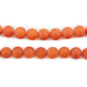 Matte Round Papaya Orange Aventurine Beads (8mm)