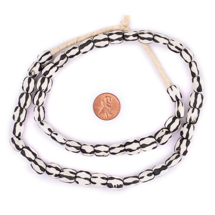Striped Batik Bone Beads (Small) - The Bead Chest