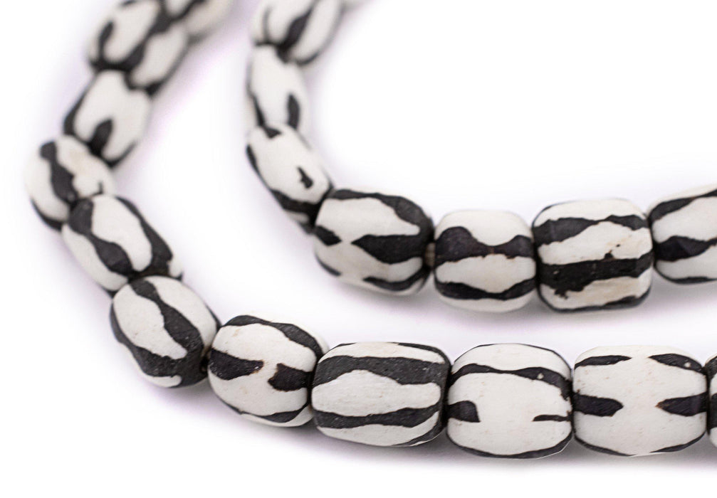 Striped Batik Bone Beads (Small) - The Bead Chest