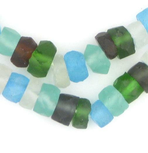 Earth Mix Faceted Recycled Java Sea Glass Beads - The Bead Chest