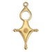 Gold plated Tuareg cross motif pendant with a round open top, diamond body, floral center and loop