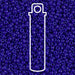 Opaque cobalt Miyuki seed beads #414, 11/0, close-up of glossy blue beads with a white tube outline