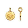 24K Gold Plated Lotus Charm (16x12mm)