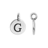 Antiqued Silver Alphabet Charm Letter G (17x12mm)