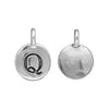 Antiqued Silver Alphabet Charm Letter Q (17x12mm)