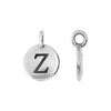 Antiqued Silver Alphabet Charm Letter Z (17x12mm)